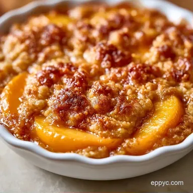 Quick Peach Crisp Recipe for 8 Servings Recipe Card