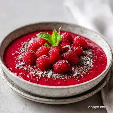 Raspberry Chia Pudding for 2 Servings Recipe Card