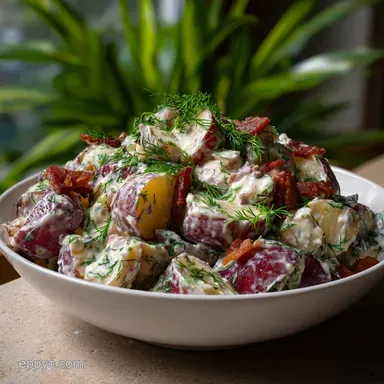 Red Potato Salad for 10 People Creamy Recipe Card