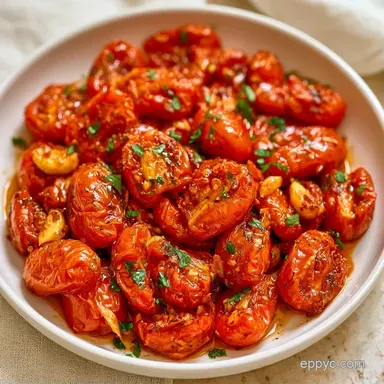 Garlic Roma Tomatoes for 4 Servings Recipe Card