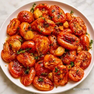 Roasted Roma Tomatoes Recipe with Garlic Recipe Card