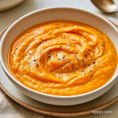 Roasted Sweet Potato Soup for 4 Servings Recipe Card