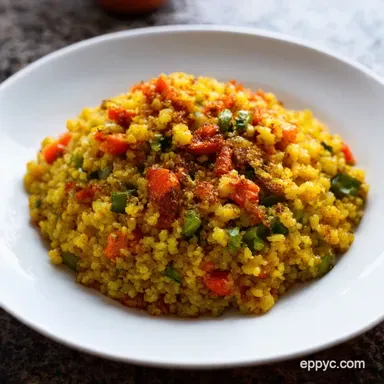 Roasted Veg Cous Cous with Harissa – My New Fave! Recipe Card