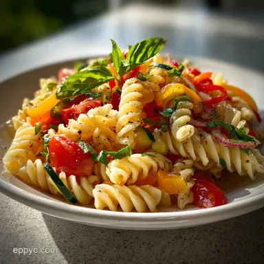 Rotini Pasta Salad in 20 Minutes for 10 Servings Recipe Card