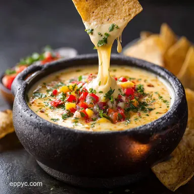 Foolproof Easy Queso Dip Creamy PubStyle Cheese Sauce in 20 Mins Recipe Card