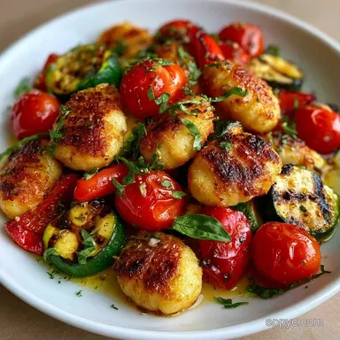 Crispy Sheet Pan Gnocchi Vegetables Recipe Card