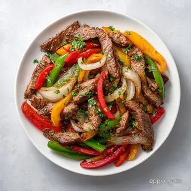 Sheet Pan Steak Fajitas for 4 Servings: Tender and Roasted Recipe Card