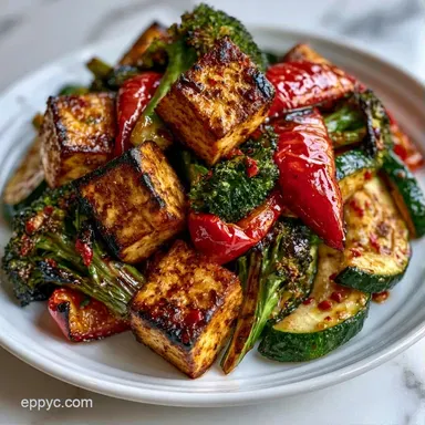 Crispy Sheet Pan Tofu Dinner for 4 Recipe Card