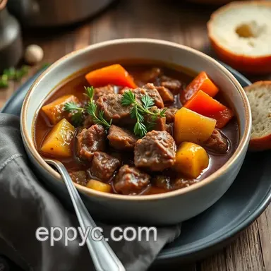 How to Make My Grandmother's Simmered Beef Stew with Hearty Vegetables Recipe Card