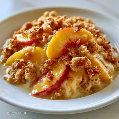 Simple Peach Dessert for 8 Servings Recipe Card