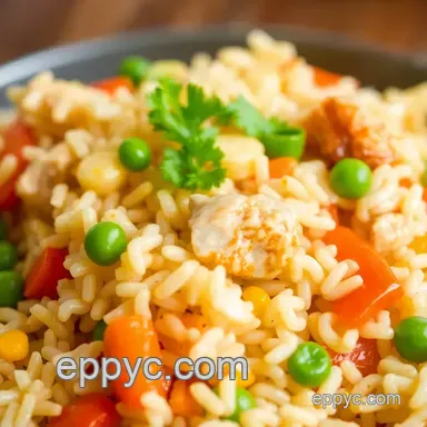 How to Create My Grandma's Sizzling Chicken Fried Rice Delight Recipe Card