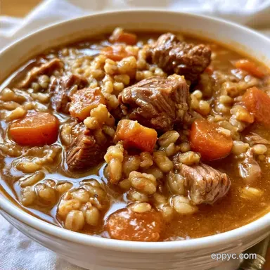 Slow Cooker Beef Barley Soup for 6