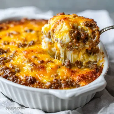 Slow Cooker Cowboy Casserole for 6 Servings: Smoky and Cheesy Recipe Card