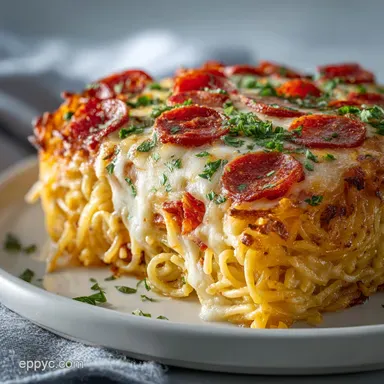 Spaghetti Pie Recipe for 8 Servings Recipe Card