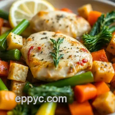 Quick Dinner Ideas: Speedy Lemon-Herb Chicken & Veggies Recipe Card