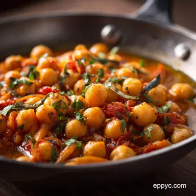 Speedy Curry Garbanzo Beans Easy Vegan Weeknight Chickpea Recipe Recipe Card