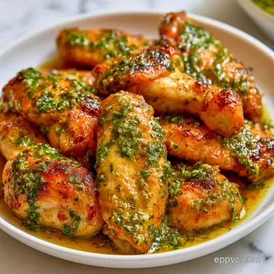 Crispy Spicy Pesto Wings Recipe Card