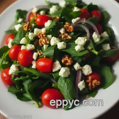 Easy Spinach Arugula Salad with Lemon Vinaigrette: A Fresh Delight Recipe Card