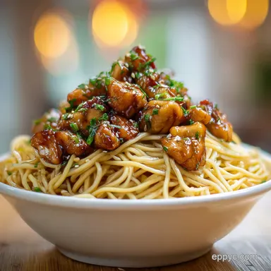 Easy Weeknight Dinner with Sticky Garlic Noodles Recipe Card