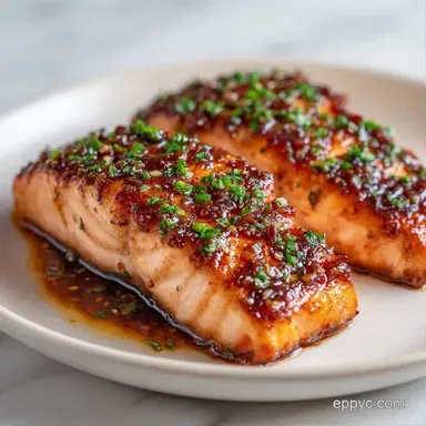 Sweet Honey Garlic Salmon in 15 Minutes Recipe Card