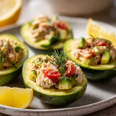 Tuna Stuffed Avocados in 12 Minutes Recipe Card
