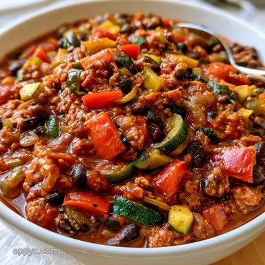 Turkey Black Bean Chili for 8 Servings