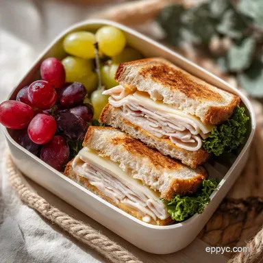 Turkey and Cheese Bento Lunch: Make-Ahead Meal Prep Recipe Card