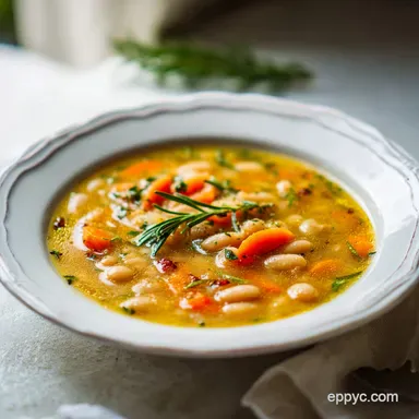 Ina Garten Tuscan White Bean Soup for 8 Servings Recipe Card