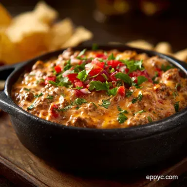 Ultimate SlowCooker Rotel Dip Recipe with Ground Beef Velveeta Recipe Card