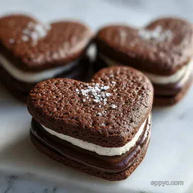 Valentine Chocolate Heart Treats - Bakery-Style Crisp & Ganache Recipe Card