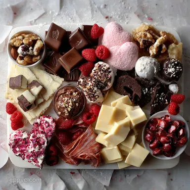 Valentine's Day Charcuterie Board with Cheese and Chocolate Ready in 30 Min Recipe Card