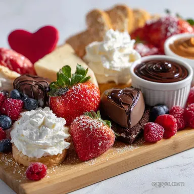 Fun Valentines Dessert Board with Valentine Party Food and Chocolate: Ready in 30 Min Recipe Card