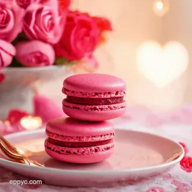 Valentines Raspberry Rose Macarons A Romantic Treat Recipe Card