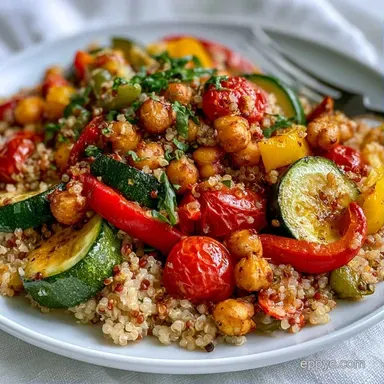 Vegan Greek Quinoa Buddha Bowl for 4 Recipe Card