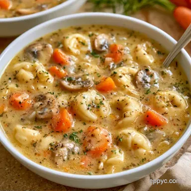 Tortellini Soup Vegetarian in 35 Minutes Recipe Card