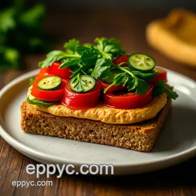 My Favorite Vegan Sandwich Ideas: Vibrant Mediterranean Delight Recipe Card