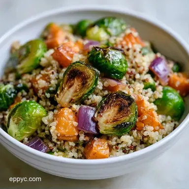 Warm Roasted Veggie Quinoa Bowl for 4 Recipe Card