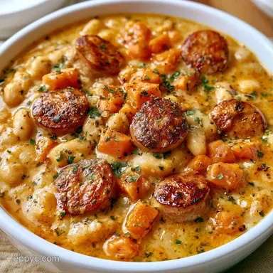 White Bean Soup with Sausage: One-Pot Recipe Card