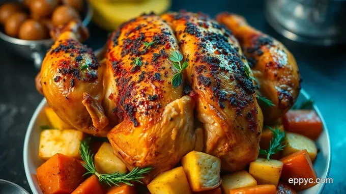Crispy Herb-Roasted Chicken with Root Vegetables