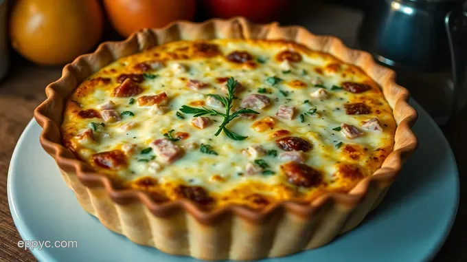 Deliciously Decadent Ham and Cheese Quiche