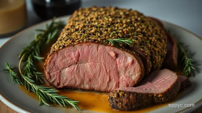Herb-Crusted Roasted Tenderloin with Garlic Mashed Potatoes