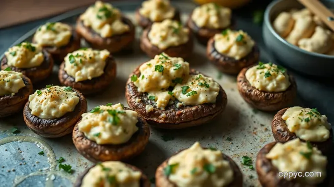 Savory Stuffed Mushrooms with Creamy Garlic and Herb Cheese