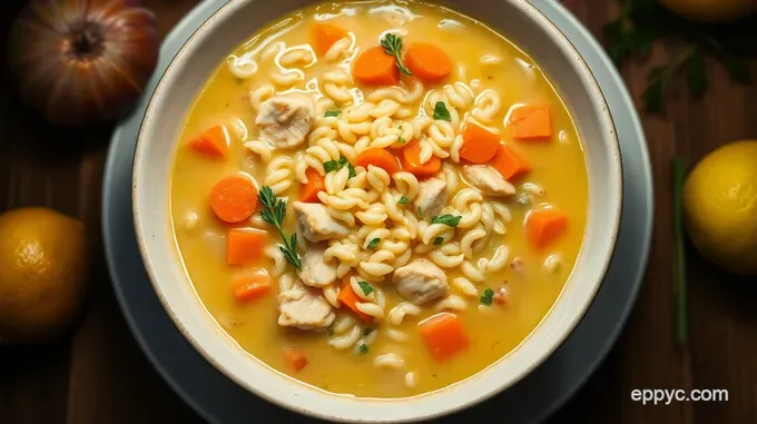 Zesty Chicken Lemon Orzo Soup