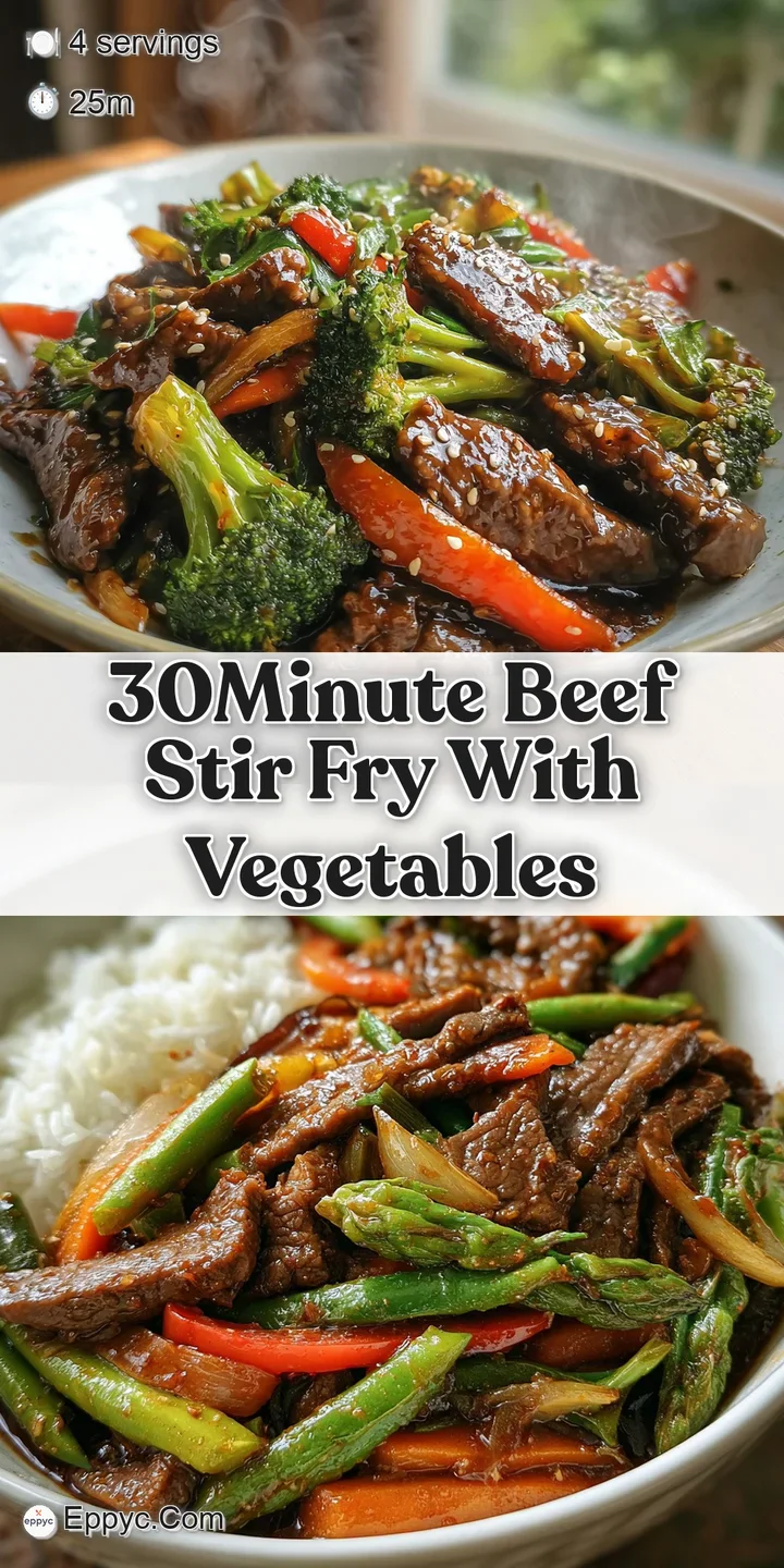 A close-up showcasing tender beef and colorful, slightly charred vegetables coated in a rich, glossy stir-fry sauce, promi...