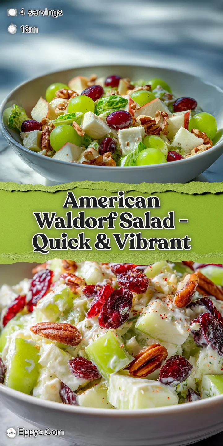 Close-up of Waldorf salad highlighting the juicy grapes, crunchy nuts, and creamy dressing. A refreshing and delightful bite!