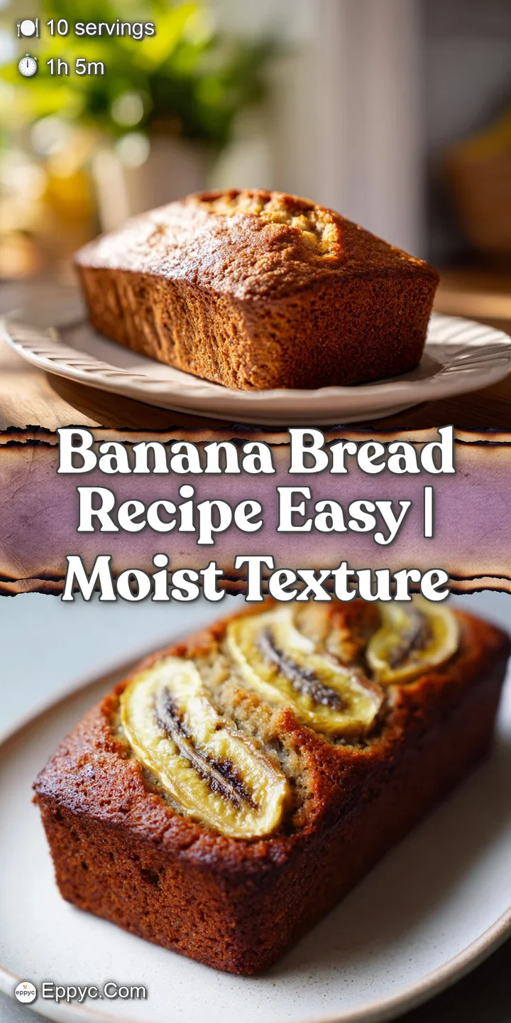 Close-up of soft, moist banana bread. Warm golden hues, highlighting the delicate crumb and appealing texture.