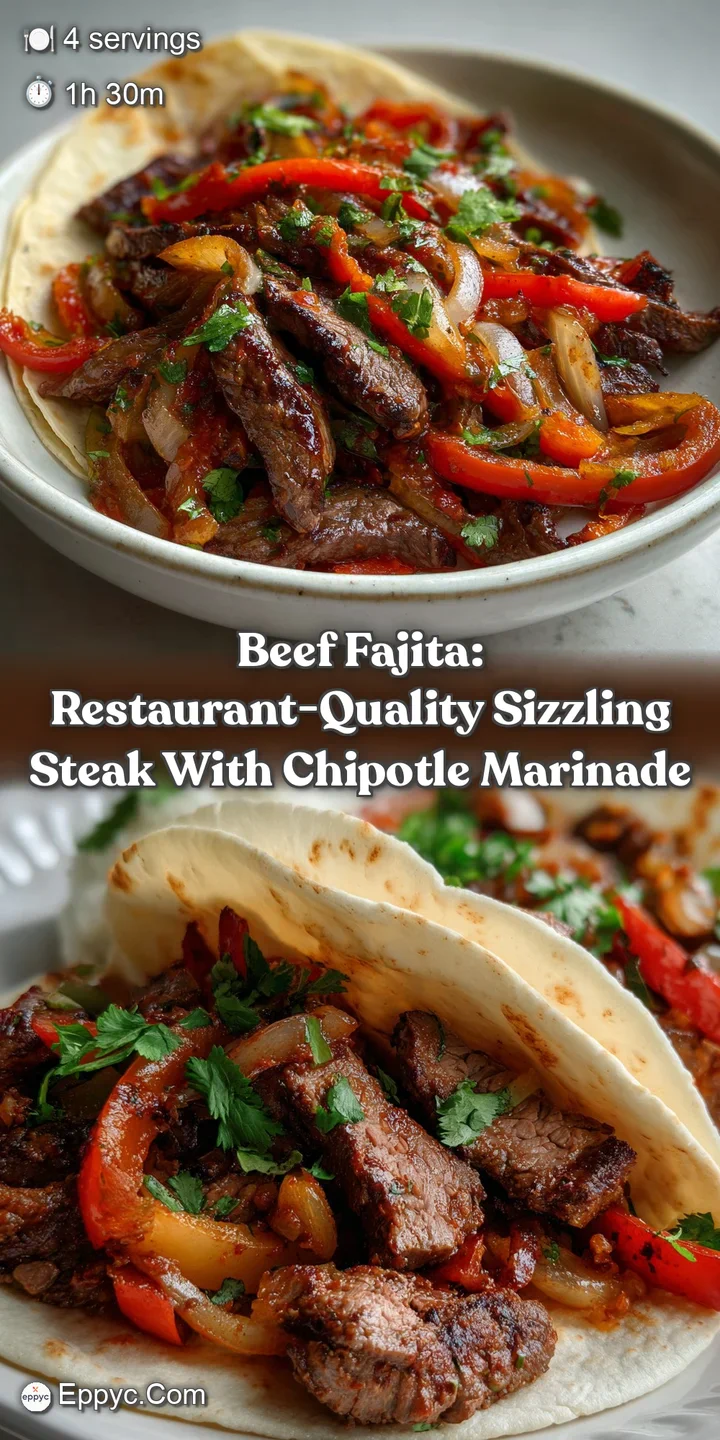 Beef Fajita: Restaurant-Quality Sizzling Steak with Chipotle Marinade