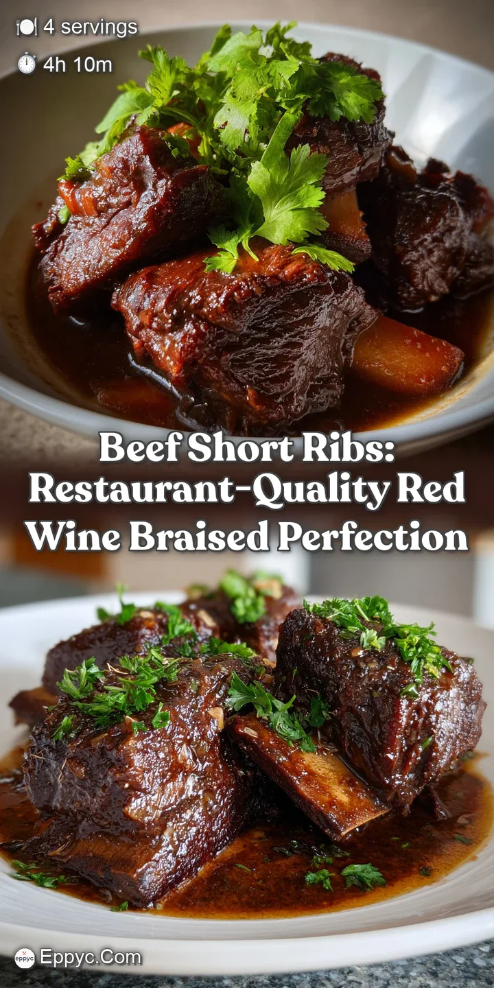 Beef Short Ribs: Restaurant-Quality Red Wine Braised Perfection