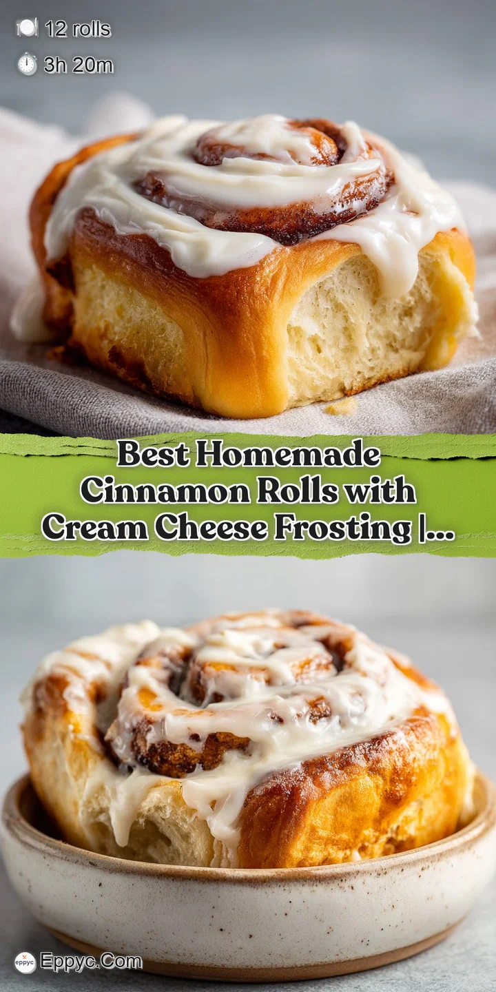 Close-up of a fluffy cinnamon roll, revealing soft, tender swirls and a luscious blanket of frosting.