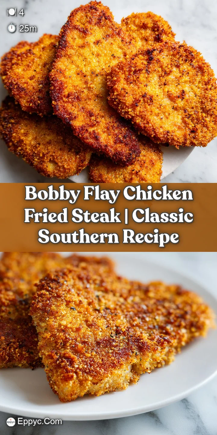 Close-up of craggy, golden breading and thick, creamy white peppercorn gravy dripping down a tender steak.